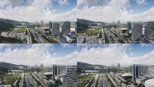 珠海横琴岛城市CBD建筑航拍高清在线视频素材下载