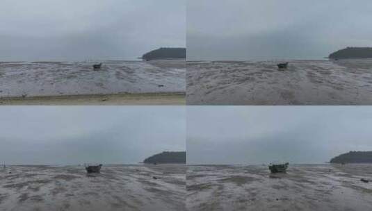 海陵岛瓦晒湾网红赶海圣地航拍高清在线视频素材下载