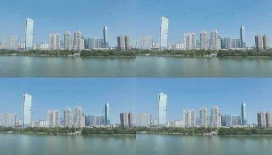 惠州城市风光航拍东江惠城区江北经济中心高清在线视频素材下载