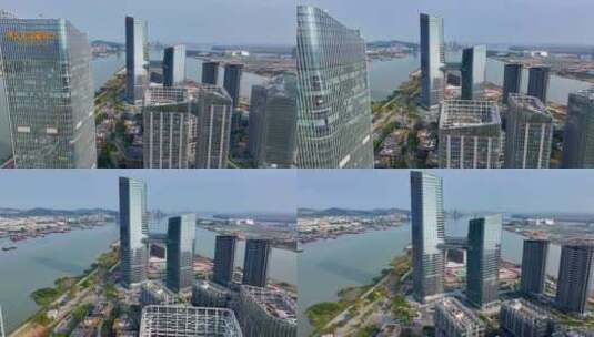 4K航拍南沙越秀国际金融中心高清在线视频素材下载