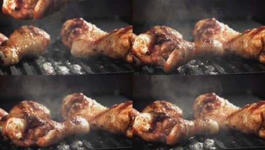 烤鸡腿制作高清在线视频素材下载