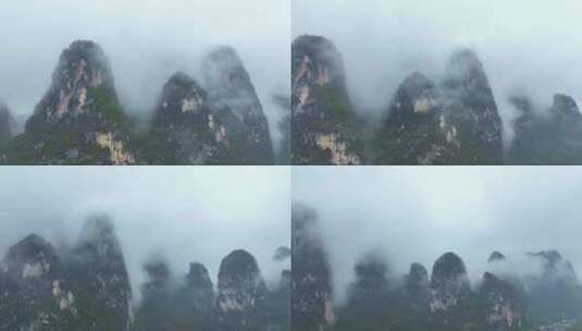 桂林山脉的云海高山峰高清在线视频素材下载