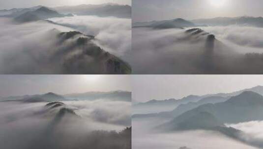 云雾缭绕 群山延绵高清在线视频素材下载