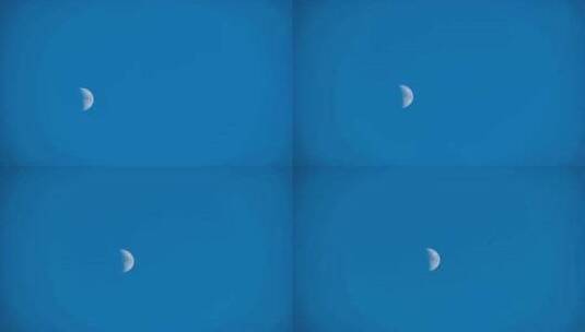 蓝天月亮延时高清在线视频素材下载