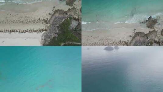 4K航拍大海 海浪 碧蓝的海洋 沙滩高清在线视频素材下载