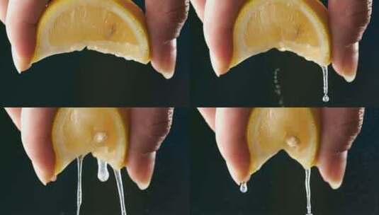 挤柠檬汁柠檬水液体高清在线视频素材下载