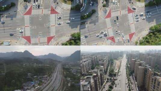 航拍城市交通大道高清在线视频素材下载