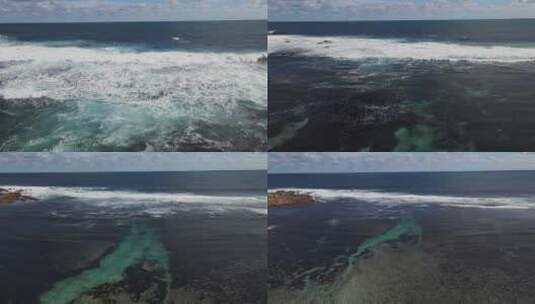 空中飞行从海洋追踪回陆地在一个暗礁和一些高清在线视频素材下载