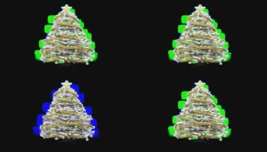 带RGB灯的白色圣诞树高清在线视频素材下载