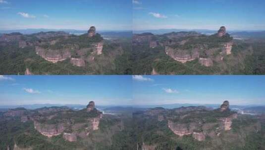 广东丹霞山5A景区丹霞地貌航拍高清在线视频素材下载