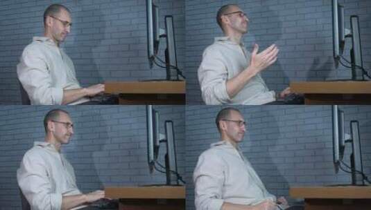 愤怒的一个人玩在线游戏高清在线视频素材下载