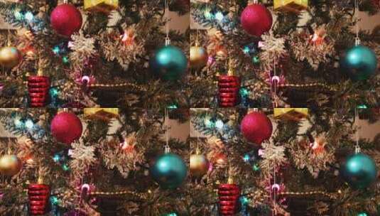挂在圣诞树上的装饰品高清在线视频素材下载