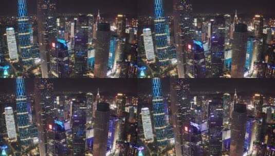4K视频广州珠江新城夜景航拍高清在线视频素材下载