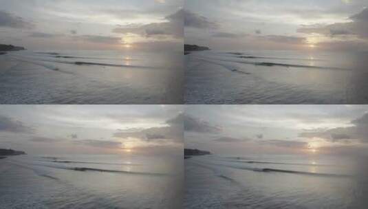 航拍日落时的海洋高清在线视频素材下载
