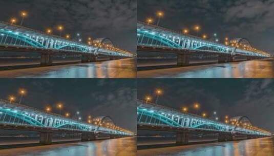 杭州_复兴大桥_桥底_夜景4K高清在线视频素材下载