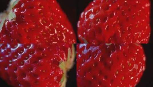 旋转草莓黑场摄影高清在线视频素材下载