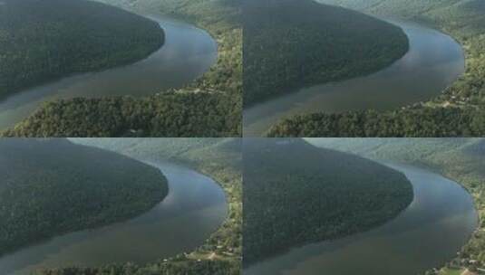 山谷中的一条河流高清在线视频素材下载