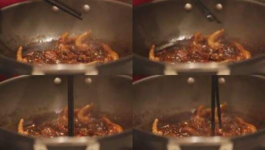 炖鸡爪年糕蟹肉煲 (7)高清在线视频素材下载