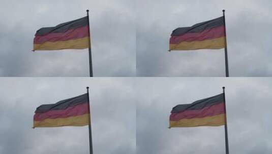 德国国旗飘扬在空中高清在线视频素材下载