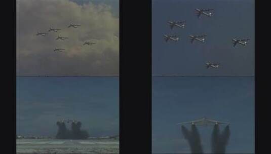 在空中飞行的喷气轰炸机高清在线视频素材下载
