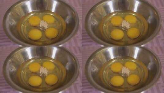 磕鸡蛋打鸡蛋搅鸡蛋高清在线视频素材下载