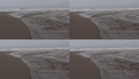 海岸溪流退潮流向大海高清在线视频素材下载