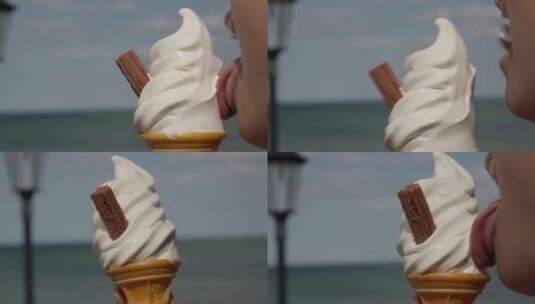 冰淇淋特写高清在线视频素材下载