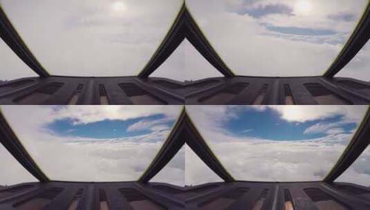 在云层里飞行的飞机景观高清在线视频素材下载