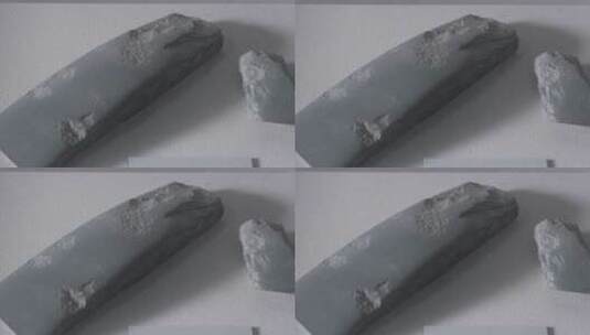 博物馆里的古人类石器工具LOG视频素材高清在线视频素材下载