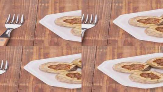 早餐食品烧麦4k竖版实拍平移镜头高清在线视频素材下载