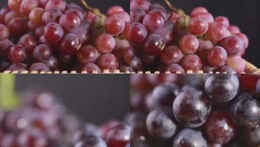 【镜头合集】紫色葡萄玫瑰香葡萄高清在线视频素材下载