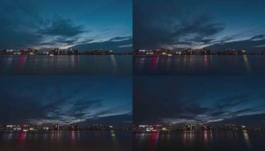 杭州钱江新城日转夜延时摄影高清在线视频素材下载