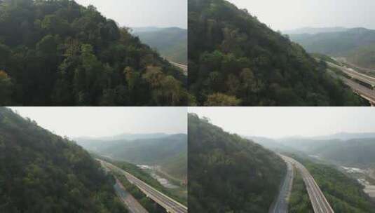 西双版纳热带雨林中的高速公路高清在线视频素材下载