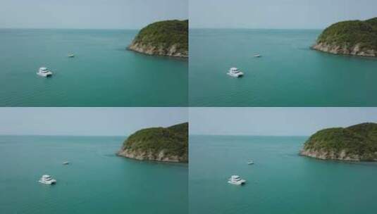 从空中俯瞰一座小岛的美丽风景高清在线视频素材下载