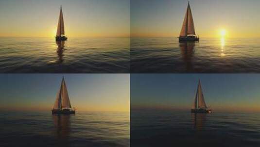 帆船 帆布船 帆船游艇 竞技 运动 海上高清在线视频素材下载