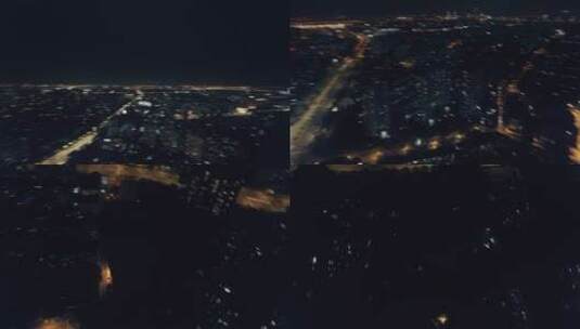 环拍上海电影感城市夜景高清在线视频素材下载