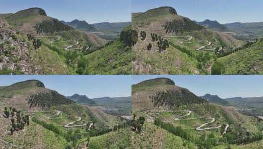 蜿蜒的沂蒙山路高清在线视频素材下载