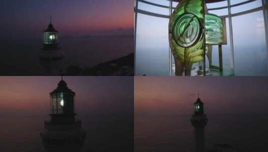 灯塔 夕阳灯塔 海洋 灯塔指引高清在线视频素材下载