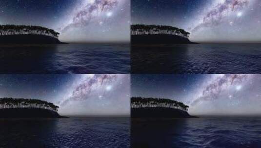 从海滩上看到的银河高清在线视频素材下载