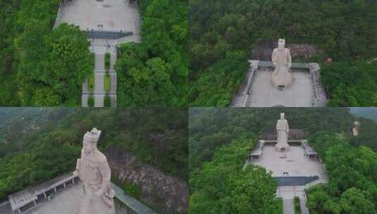厦门航拍保生大帝雕像景观高清在线视频素材下载