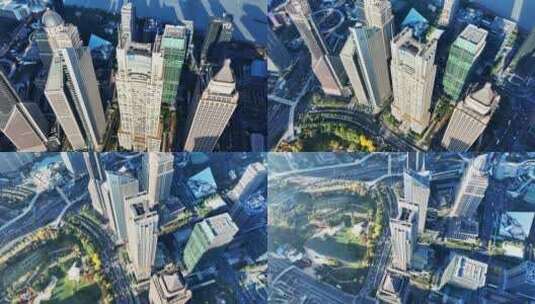 上海银行大厦俯拍风光高清在线视频素材下载