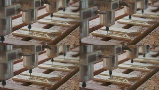 机械雕刻木头高清在线视频素材下载