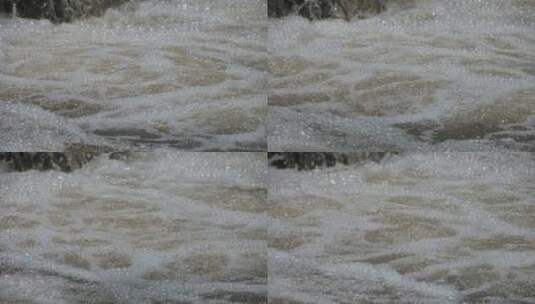 河水急流泛起的水花高清在线视频素材下载
