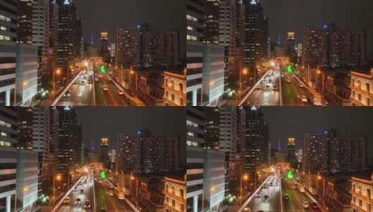 繁忙都市交通夜景高清在线视频素材下载