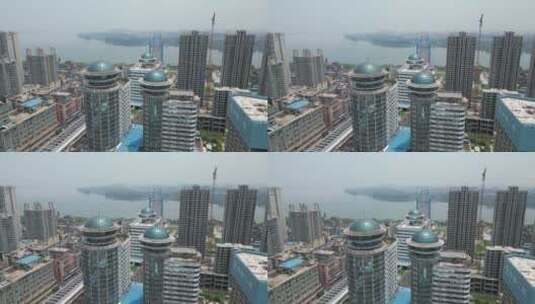 航拍湖北襄阳城市建设高清在线视频素材下载