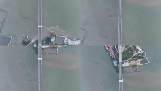 俯拍汕头海湾大桥高清在线视频素材下载