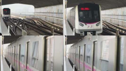 北京地铁5号线列车运行状态铁轨高清在线视频素材下载