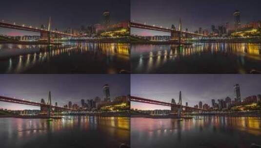 8K大气重庆城市日落日出夜景高清在线视频素材下载