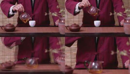 中国茶文化倒茶喝茶特写镜头高清在线视频素材下载