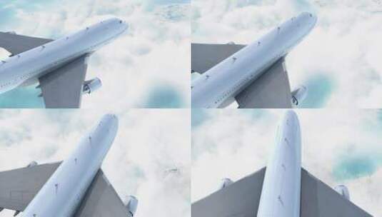 飞机飞行动画带通道特效元素素材视频4高清在线视频素材下载